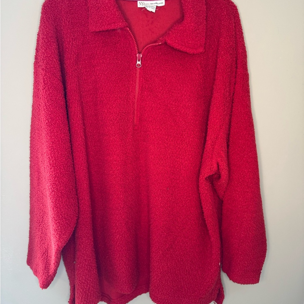 Vintage NY Jeans Red Quarter Zip Pullover